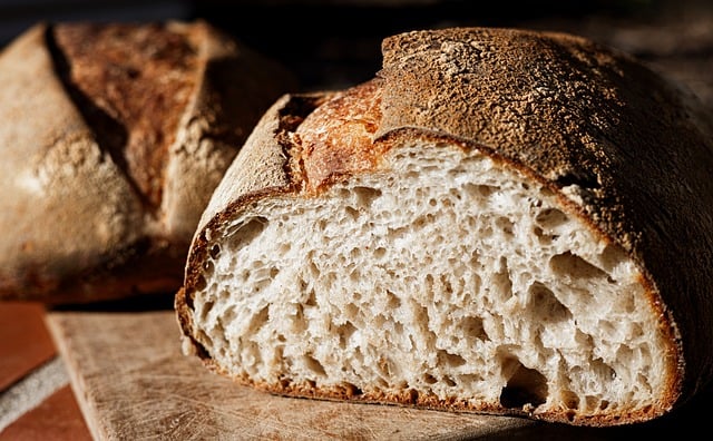 Country sourdough loaf, sliced